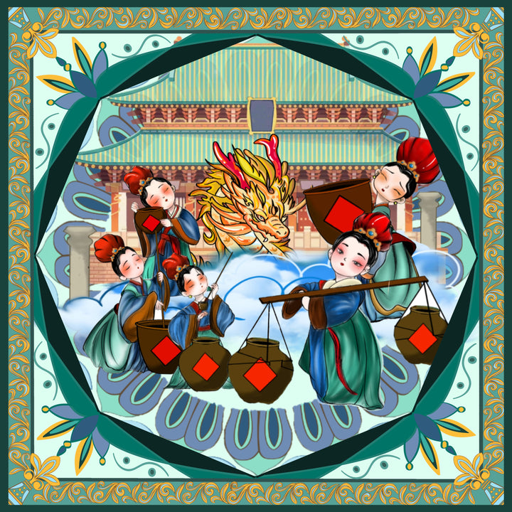 LingShu Chinese Medicine Healing-Art Silk Scarf